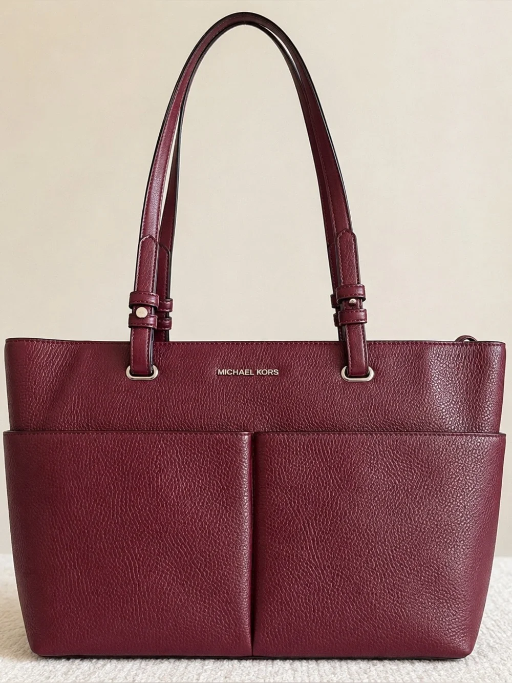 Michael Kors Wine Pebbled Leather Tote
